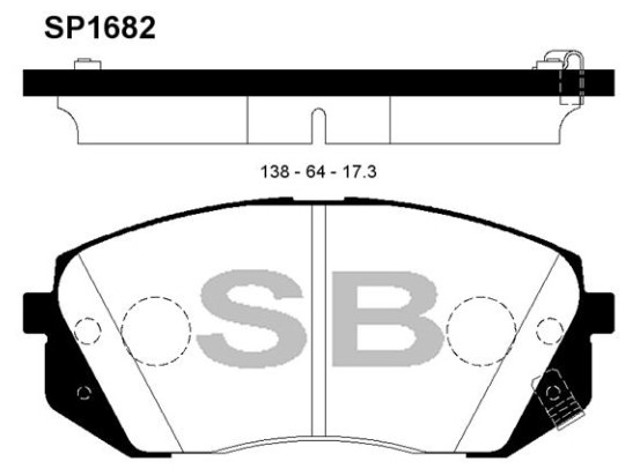 Передние тормозные колодки SP1682 SANGSIN
