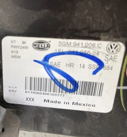VAG 5GM941006C Фара правая в наличии Львов