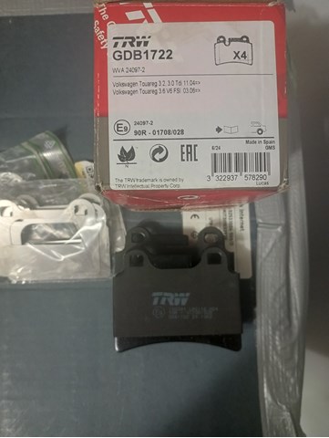 GDB1722 TRW Колодки тормозные задние дисковые купить в Черкассы