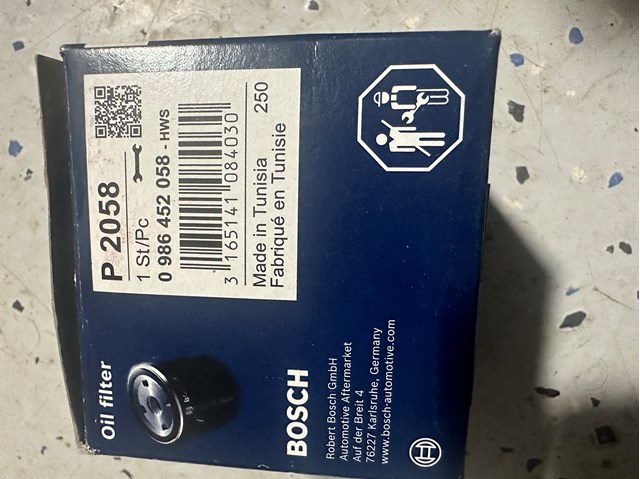 BOSCH 0986452058 Фильтр масляный в наличии Одесса