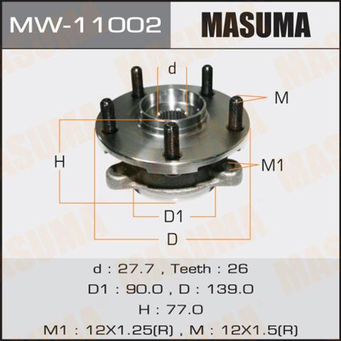 MASUMA MW11002 Ступица передняя в наличии Хмельницкий