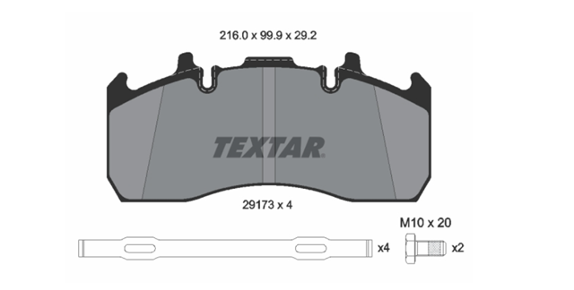 TEXTAR 2917301 Колодки тормозные передние дисковые в наличии Одесса