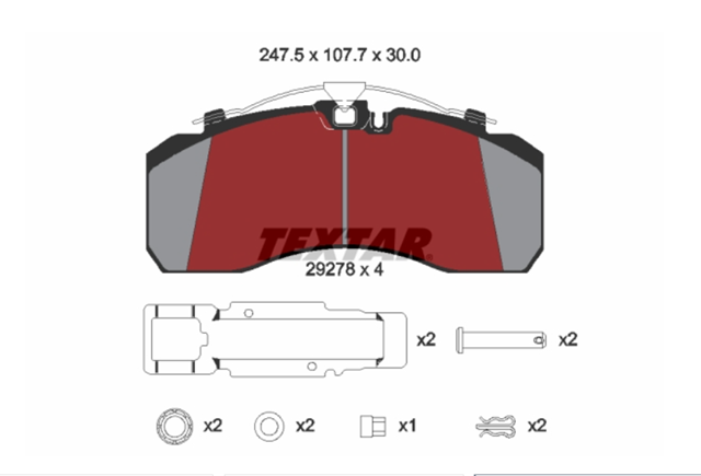 TEXTAR 2927801 Передние тормозные колодки в наличии Черновцы