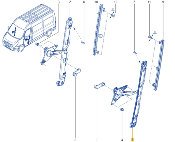 Стеклоподъемник с электродвигателем 807210008R RENAULT