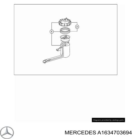 A1634703694 MERCEDES Модуль топливного насоса с датчиком уровня топлива купить в Павлоград