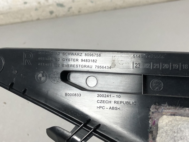 Обшивка стойки кузова внутренняя, задняя правая 51438096758 BMW