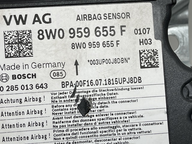 8W0959655F VAG Модуль-процессор управления подушкой безопасности (ЭБУ AIRBAG) купить в Днепр