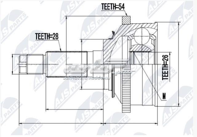 Шарнир равных угловых скоростей передний G10342PC PASCAL