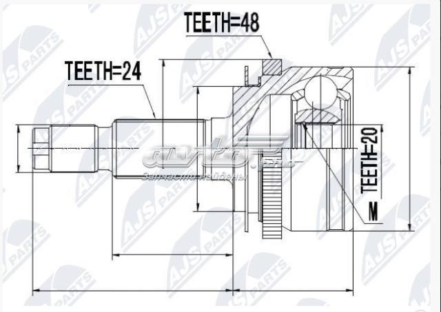 Шарнир равных угловых скоростей передний G10345PC PASCAL