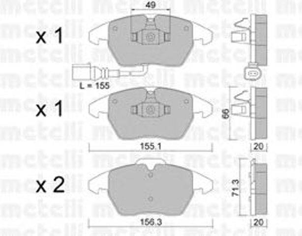 Колодки тормозные дисковые комплект 2205480 METELLI