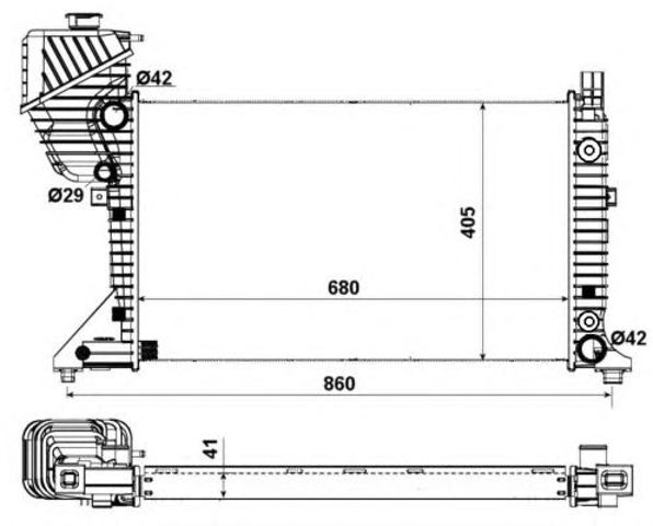 Радіатор охолодження mb sprinter 208-416cdi (акпп) 55349A