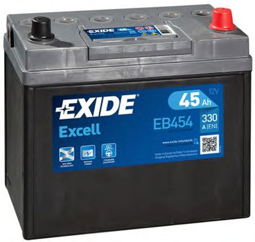 Акумуляторна батарея 45ah/330a (234x127x220/+r/b00) excell азія EB454