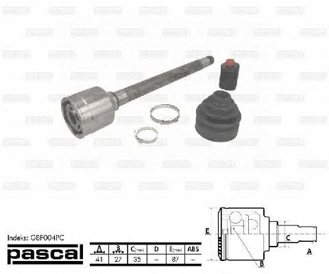 G8F004PC PASCAL ШРУС наружный передний купить в Киев