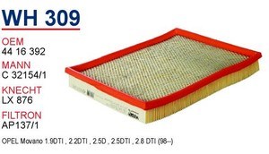 WUNDER WH309 Фильтр воздушный в наличии Ужгород