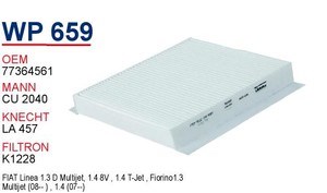 WP659 Фильтр салона купить Харьков