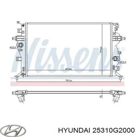 Радиатор системы охлаждения двигателя 25310G2000 HYUNDAI