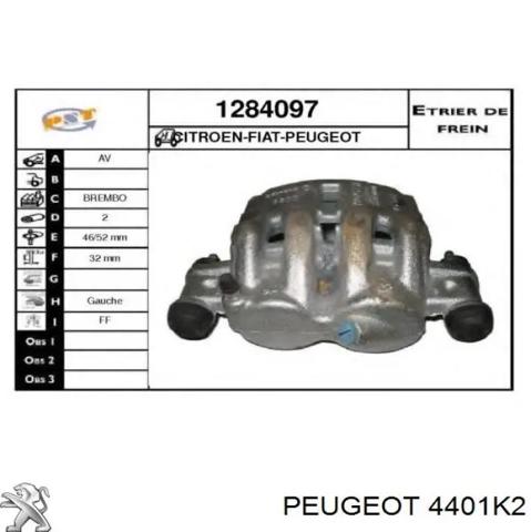 PEUGEOT 4401K2 Суппорт тормозной передний левый в наличии Черкассы