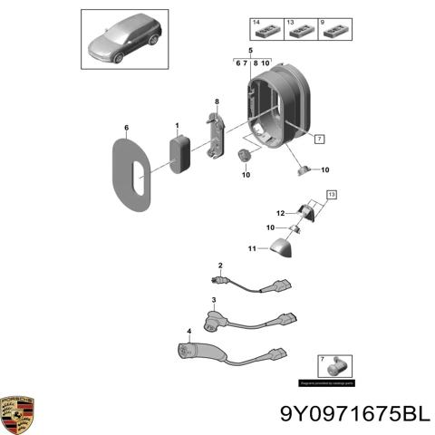 Кабель для зарядки электромобиля 9Y0971675BL PORSCHE