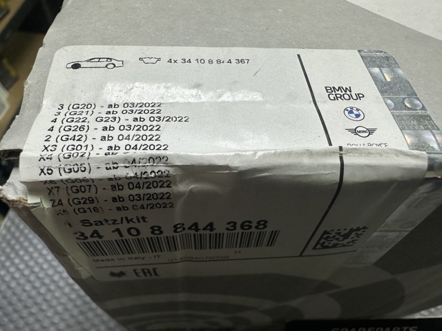 34108844368 BMW Колодки тормозные передние дисковые купить в Черкассы