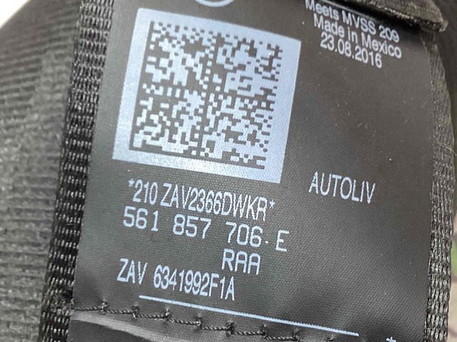 VAG 561857706E Ремень безопасности в наличии Павлоград