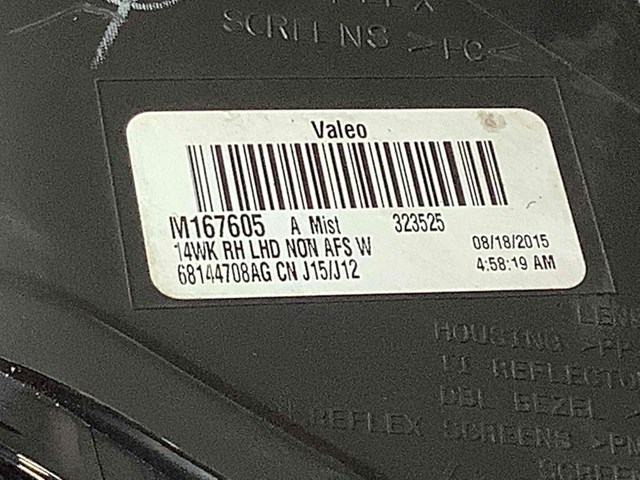 Вставка фары правой 68144708AG CHRYSLER