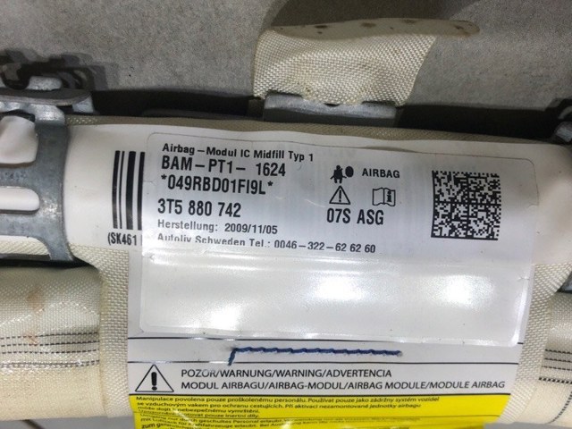 VAG 3T5880742 Подушка безопасности (AIRBAG) шторка боковая правая в наличии Винница