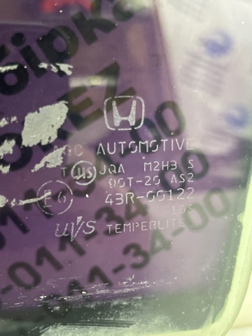 73450TL0E00 HONDA Стекло двери задней левой купить в Львов