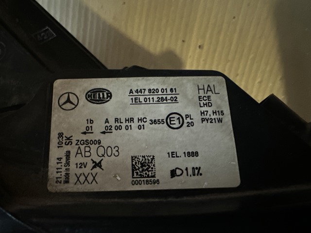 A4478200061 MERCEDES Левая фара купить в Днепр