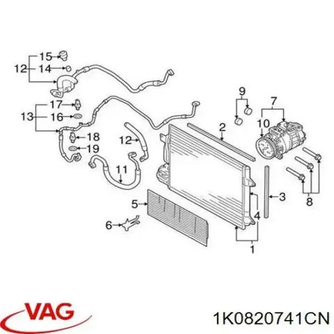 Шланг кондиционера, от радиатора к испарителю 1K0820741CN VAG