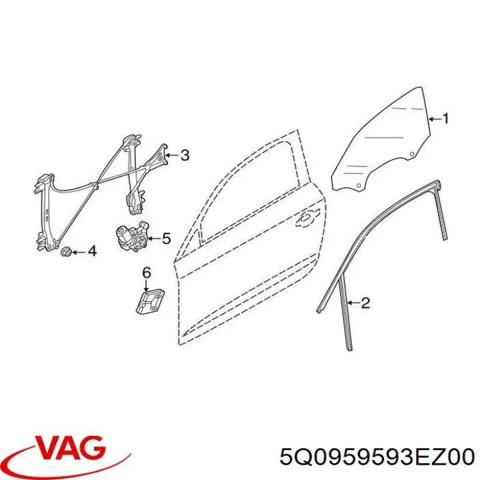 Блок комфорта передней двери 5Q0959593EZ00 VAG