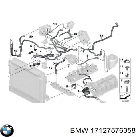 17127576358 BMW Шланг (патрубок) радиатора охлаждения нижний купить в Ирпень