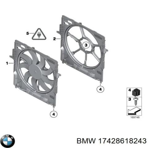 Диффузор радиатора охлаждения в сборе с мотором 17428618243 BMW