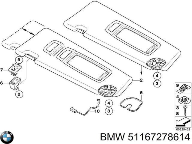 BMW 51167278614 Козырек солнцезащитный в наличии Львов