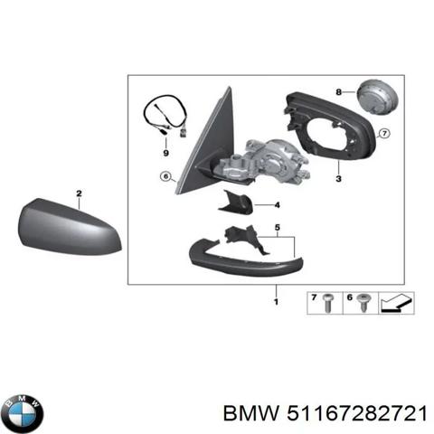 Зеркало левое 51167282721 BMW