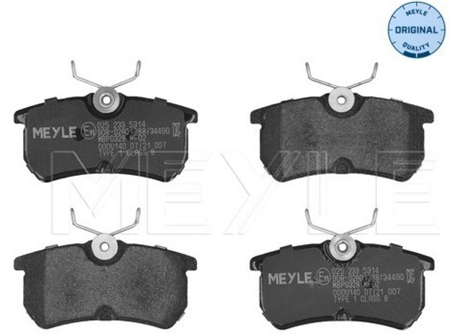 MEYLE 0252335314 Колодки тормозные задние дисковые в наличии Житомир
