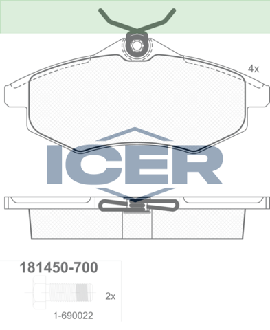 Передние тормозные колодки 181450700 ICER