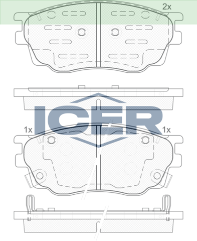Колодки тормозные дисковые комплект 181542200 ICER