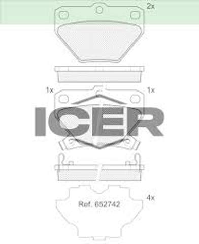 Задние дисковые колодки 181607 ICER