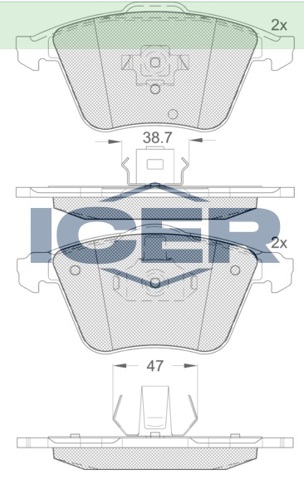 Передние тормозные колодки 181652 ICER