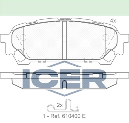 Колодки тормозные задние, дисковые 181737 ICER
