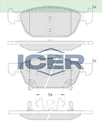Колодки тормозные 182183 ICER