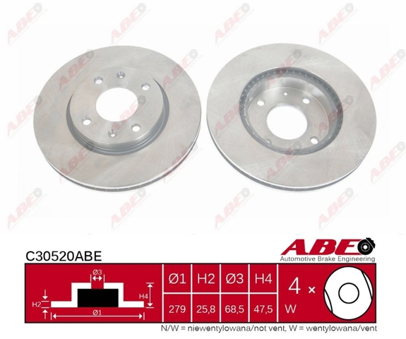 Передний тормозной диск C30520ABE ABE