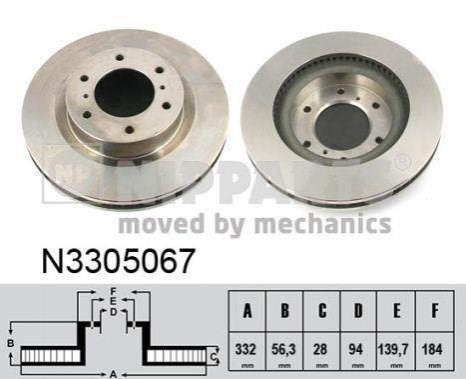 Передний тормозной диск N3305067 NIPPARTS