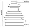 Пильник шрус d=19-27 мм; d=71-95 мм; l=90-112 мм DBC200