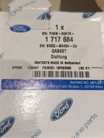 FORD 1717684 Прокладка холодильника EGR системы рециркуляции газов в наличии Полтава
