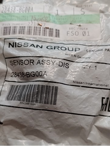 Датчик сигнализации парковки (парктроник), задний 28438BG00A NISSAN