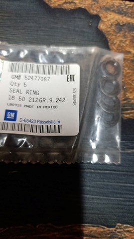 Уплотнительное компрессионное кольцо, обратного шланга 52477087 GM