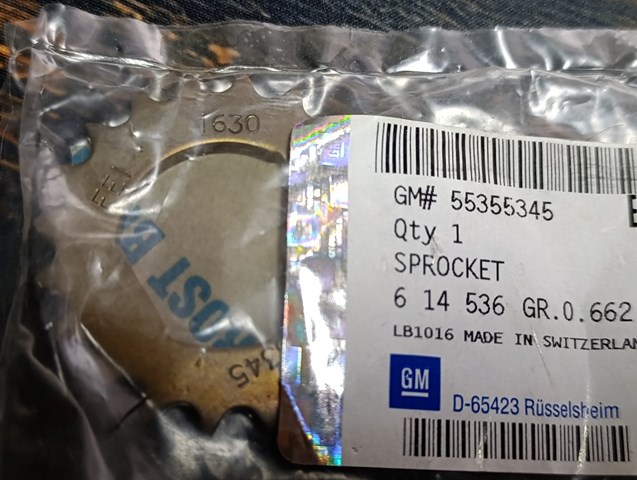 Звездочка привода коленвала двигателя 55355345 GM