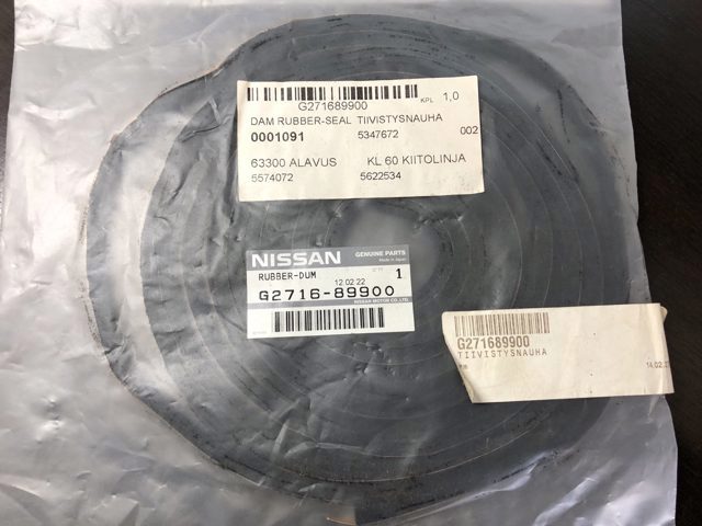 Прокладка лобового стекла G271689900 NISSAN