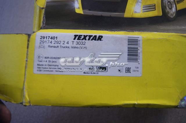 2917401 TEXTAR Передние тормозные колодки купить в Киев
